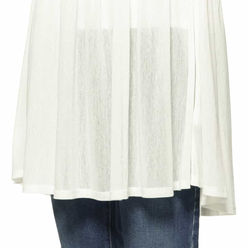 BARNEYS NEW YORK ウォッシャブル メッシュ素材ティアードプルオーバー OFF WHITE