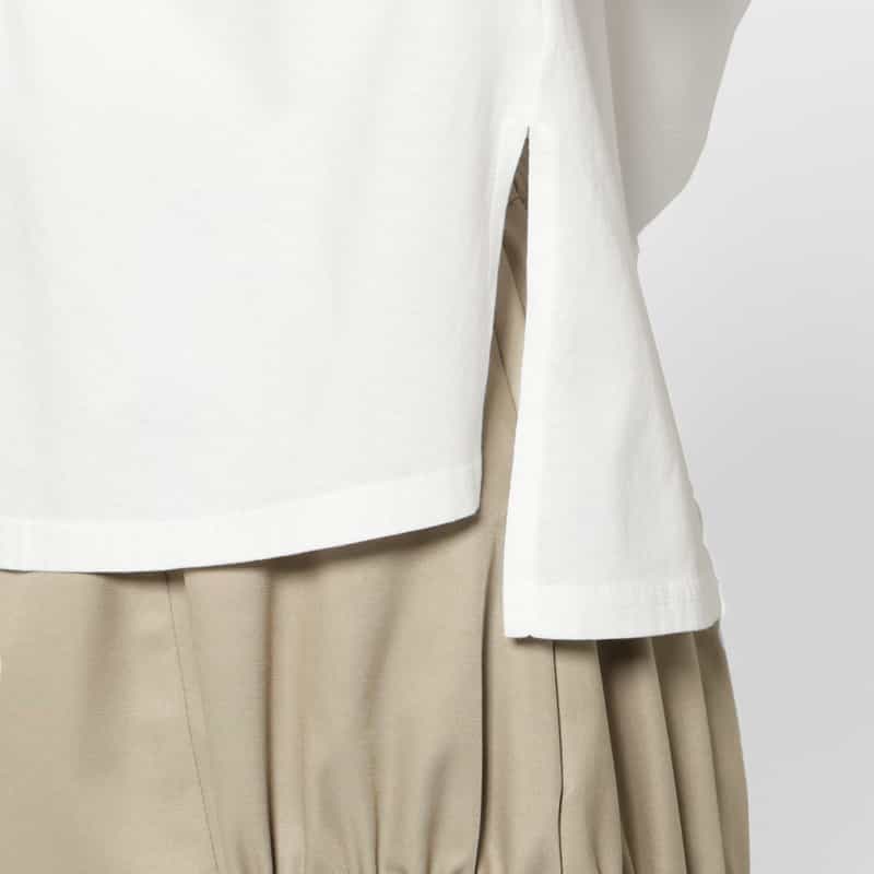 BARNEYS NEW YORK ウォッシャブル Vネックフレアスリーブプルオーバー WHITE