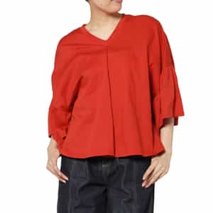 ウォッシャブル Vネックフレアスリーブプルオーバー