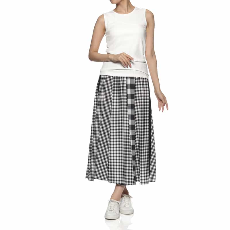 BARNEYS NEW YORK ウォッシャブル カップ付きアシンメトリーレイヤードタンクトップ OFF WHITE