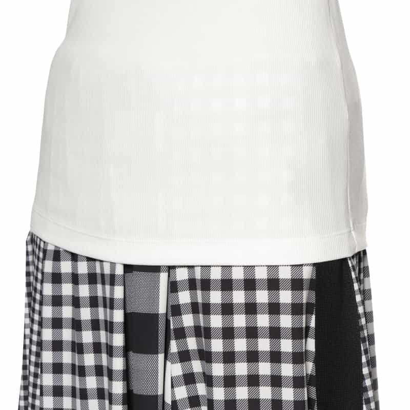 BARNEYS NEW YORK ウォッシャブル カップ付きアシンメトリーレイヤードタンクトップ OFF WHITE