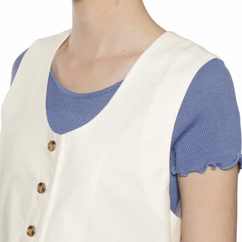 BARNEYS NEW YORK セットアップ ウォッシャブル ショートベストブラウス OFF WHITE