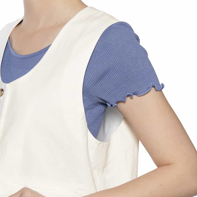 BARNEYS NEW YORK セットアップ ウォッシャブル ショートベストブラウス OFF WHITE