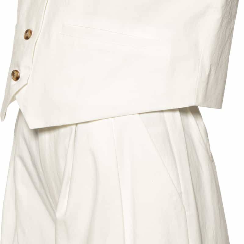 BARNEYS NEW YORK セットアップ ウォッシャブル ショートベストブラウス OFF WHITE