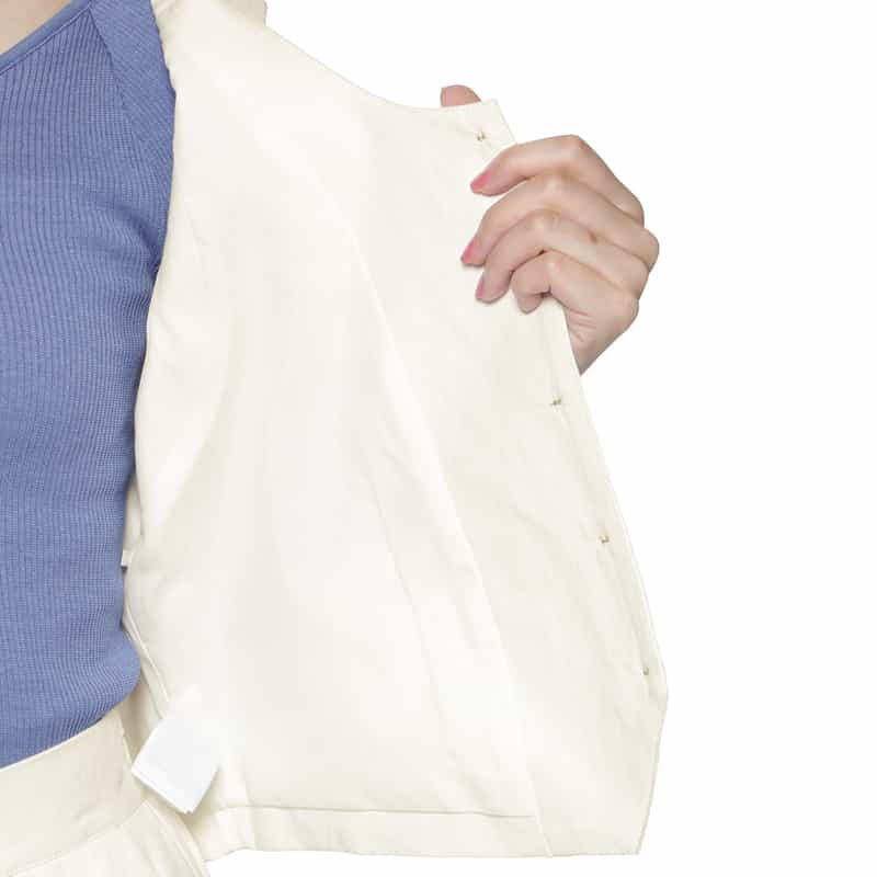 BARNEYS NEW YORK セットアップ ウォッシャブル ショートベストブラウス OFF WHITE