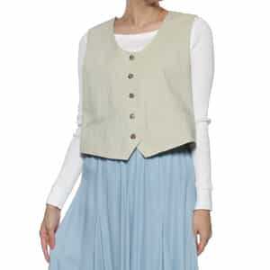 セットアップ ウォッシャブル ショートベストブラウス