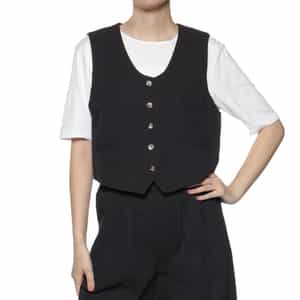 セットアップ ウォッシャブル ショートベストブラウス