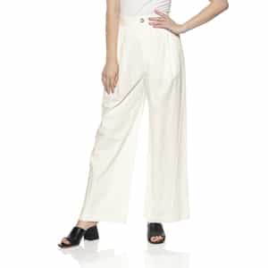 セットアップ ウォッシャブル タック入りワイドストレートパンツ