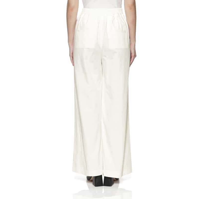 BARNEYS NEW YORK セットアップ ウォッシャブル タック入りワイドストレートパンツ OFF WHITE