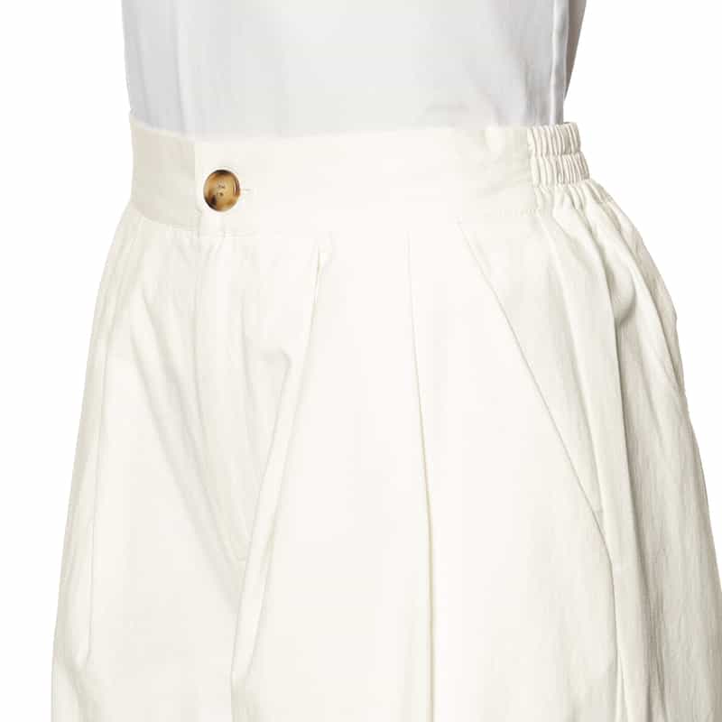 BARNEYS NEW YORK セットアップ ウォッシャブル タック入りワイドストレートパンツ OFF WHITE