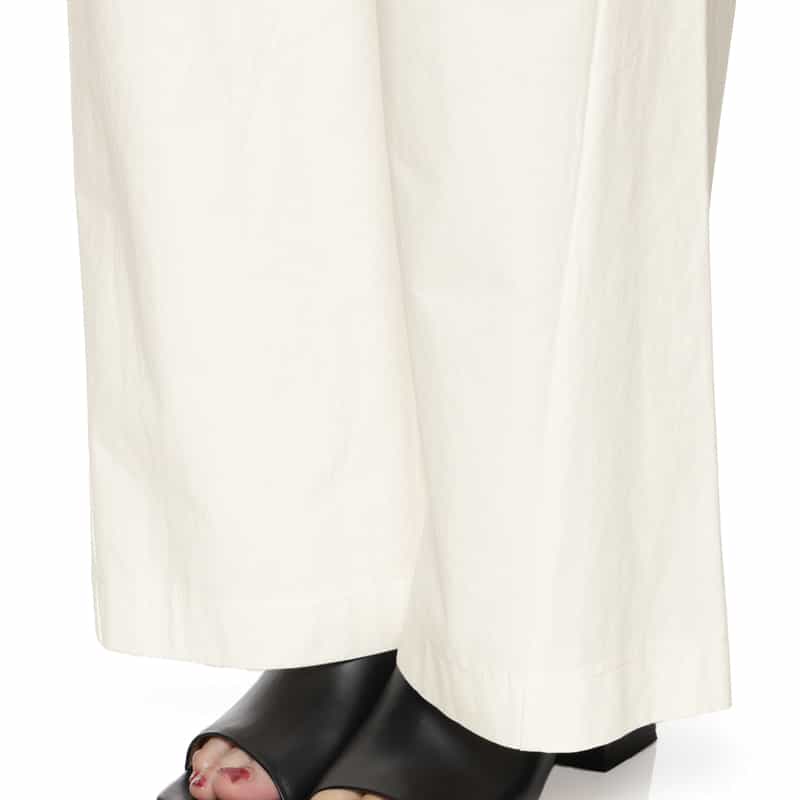 BARNEYS NEW YORK セットアップ ウォッシャブル タック入りワイドストレートパンツ OFF WHITE