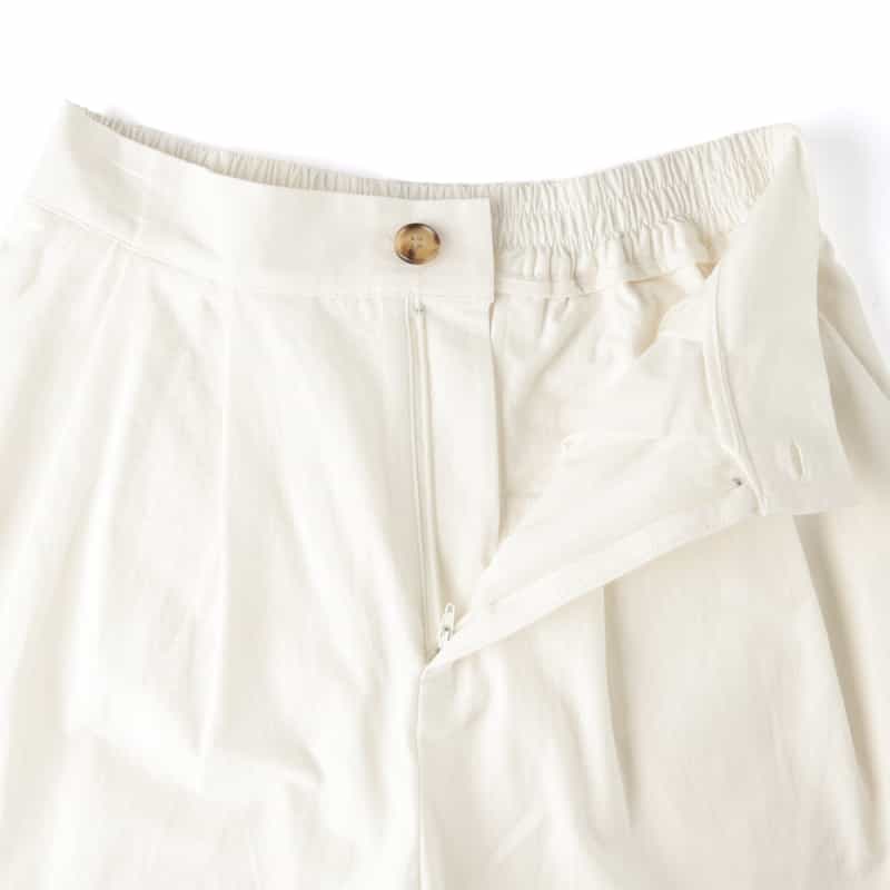 BARNEYS NEW YORK セットアップ ウォッシャブル タック入りワイドストレートパンツ OFF WHITE