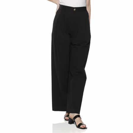 セットアップ ウォッシャブル タック入りワイドストレートパンツ