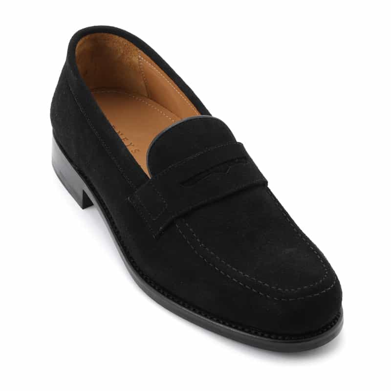 BARNEYS NEW YORK スエードコインローファー BLACK