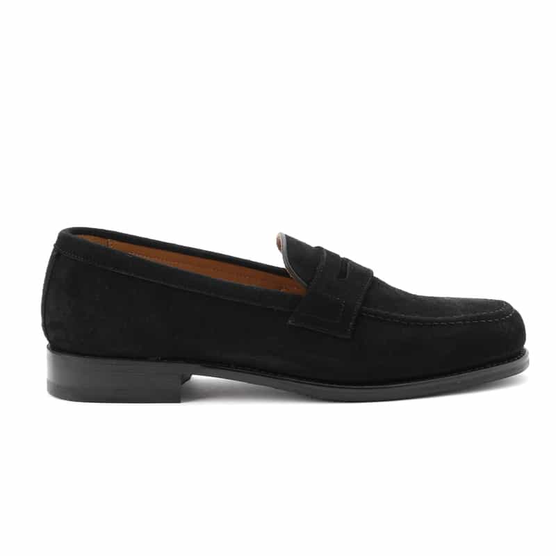BARNEYS NEW YORK スエードコインローファー BLACK