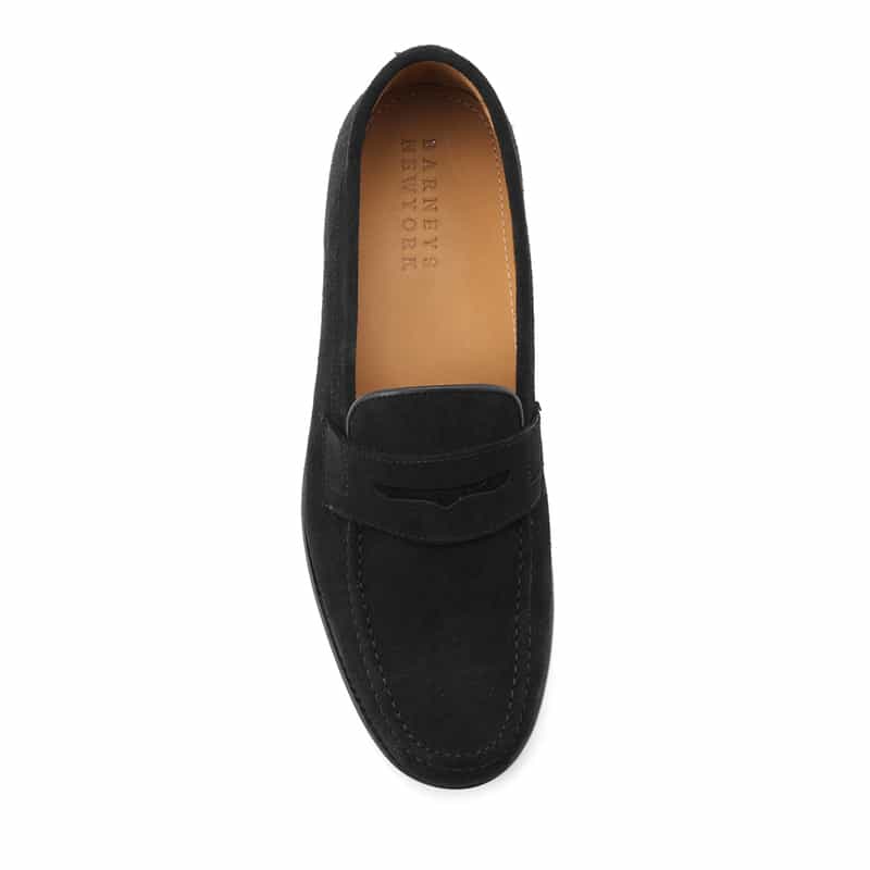 BARNEYS NEW YORK スエードコインローファー BLACK