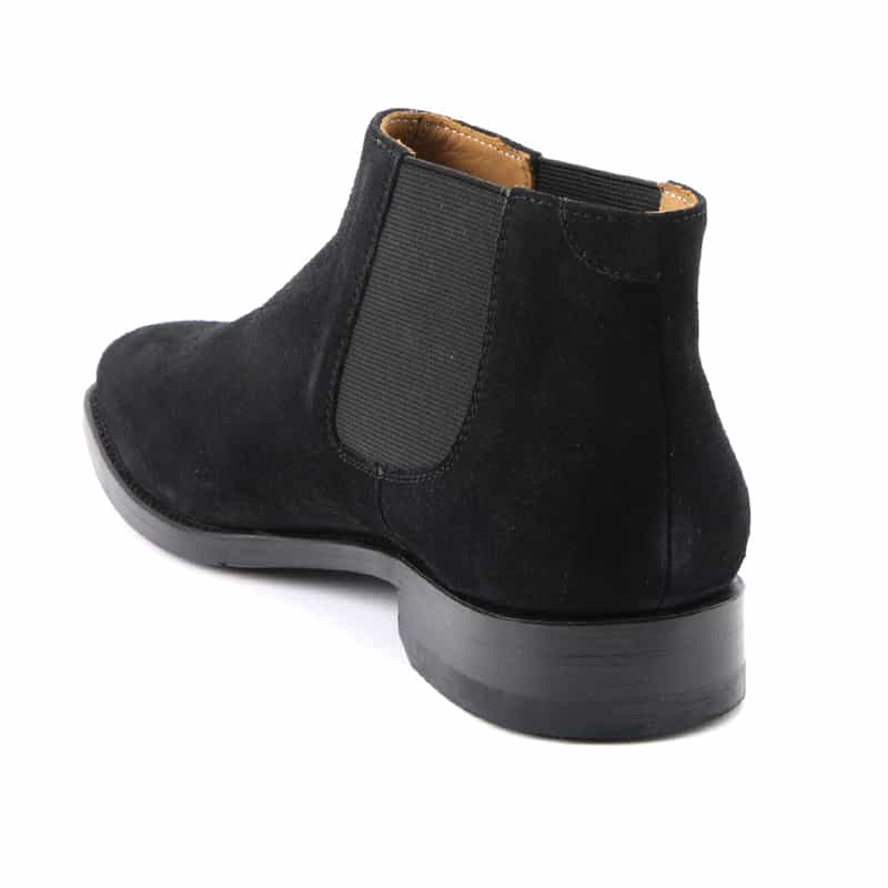 BARNEYS NEW YORK ミドル丈スエードサイドゴアブーツ BLACK
