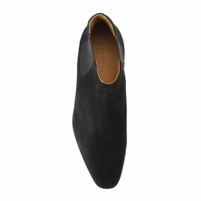 BARNEYS NEW YORK ミドル丈スエードサイドゴアブーツ BLACK