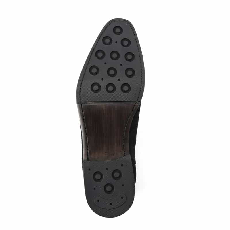 BARNEYS NEW YORK ミドル丈スエードサイドゴアブーツ BLACK