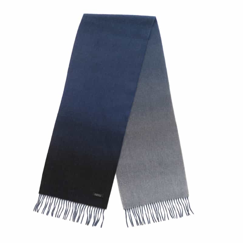 BARNEYS NEW YORK グラデーション カシミヤスカーフ NAVY
