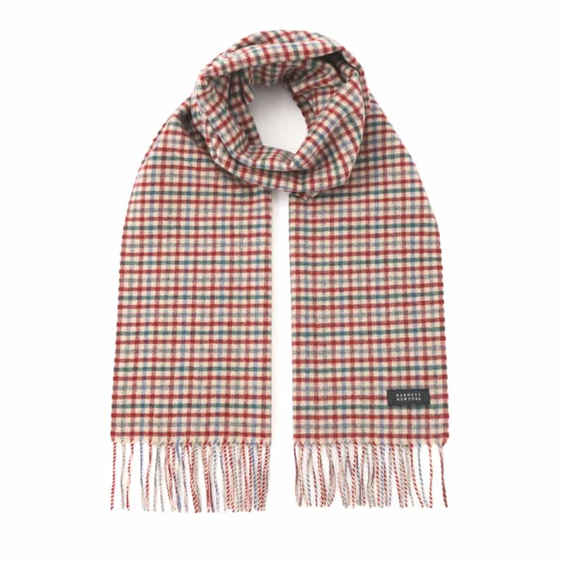 ガンクラブチェック柄カシミヤスカーフ