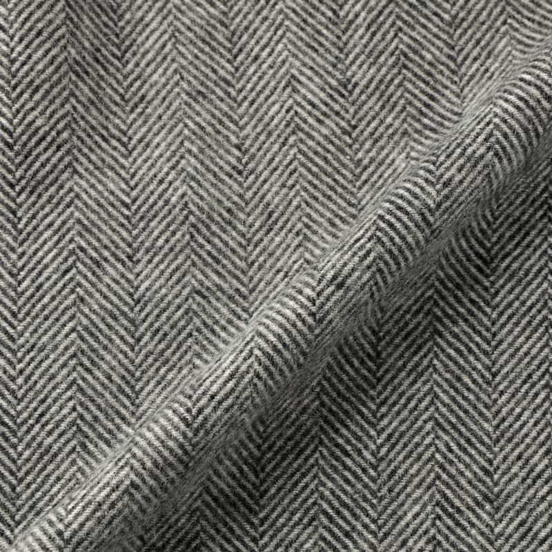 BARNEYS NEW YORK ヘリンボーン柄カシミヤスカーフ GRAY