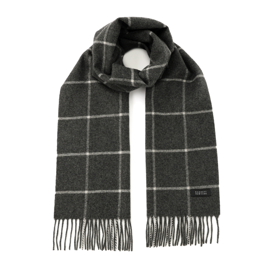 ウィンドウペーン柄カシミヤスカーフ