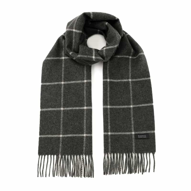 ウィンドウペーン柄カシミヤスカーフ