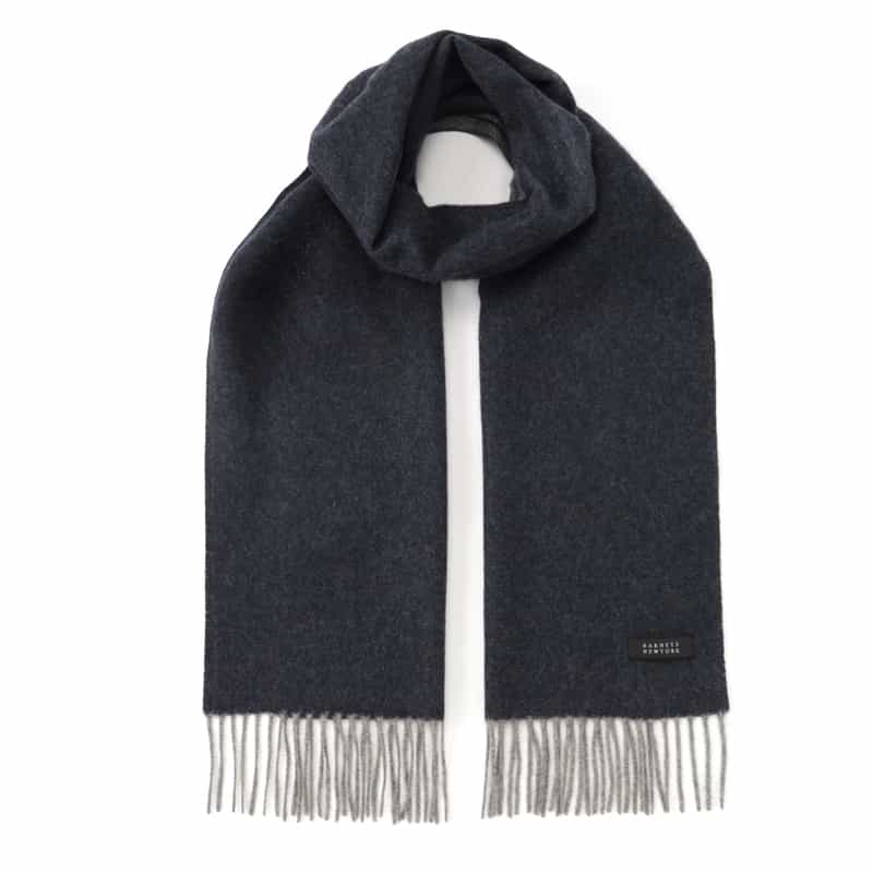 BARNEYS NEW YORK リバーシブルカシミヤスカーフ NAVY