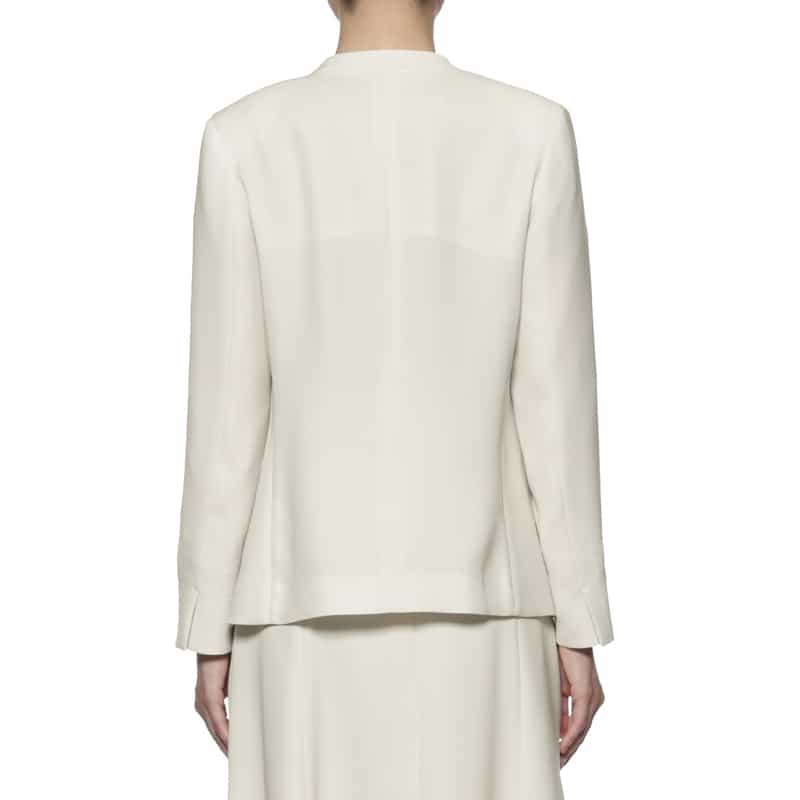 BARNEYS NEW YORK セットアップ ウォッシャブル スムースサテン ノーカラージャケット BEIGE