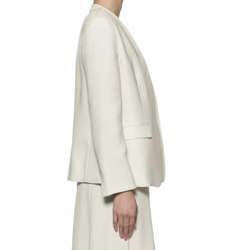 BARNEYS NEW YORK セットアップ ウォッシャブル スムースサテン ノーカラージャケット BEIGE