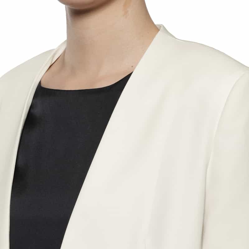 BARNEYS NEW YORK セットアップ ウォッシャブル スムースサテン ノーカラージャケット BEIGE