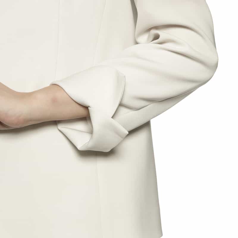 BARNEYS NEW YORK セットアップ ウォッシャブル スムースサテン ノーカラージャケット BEIGE