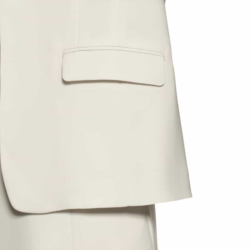 BARNEYS NEW YORK セットアップ ウォッシャブル スムースサテン ノーカラージャケット BEIGE