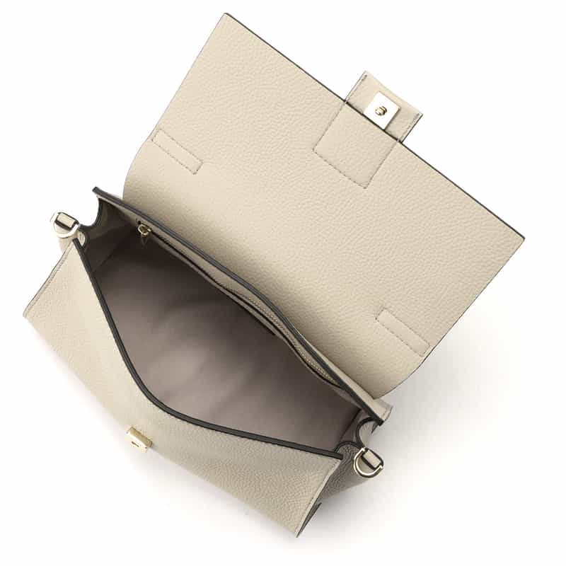 BARNEYS NEW YORK レザー ワンハンドル ミニショルダーバッグ IVORY