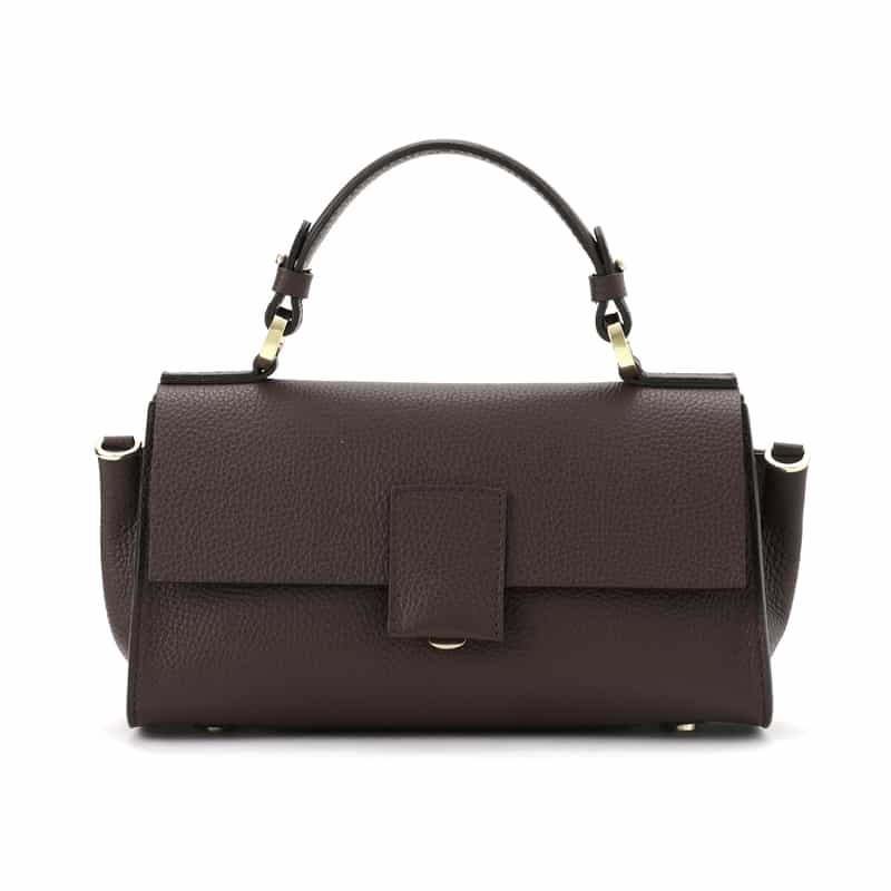 BARNEYS NEW YORK レザー ワンハンドル ミニショルダーバッグ DARK BROWN