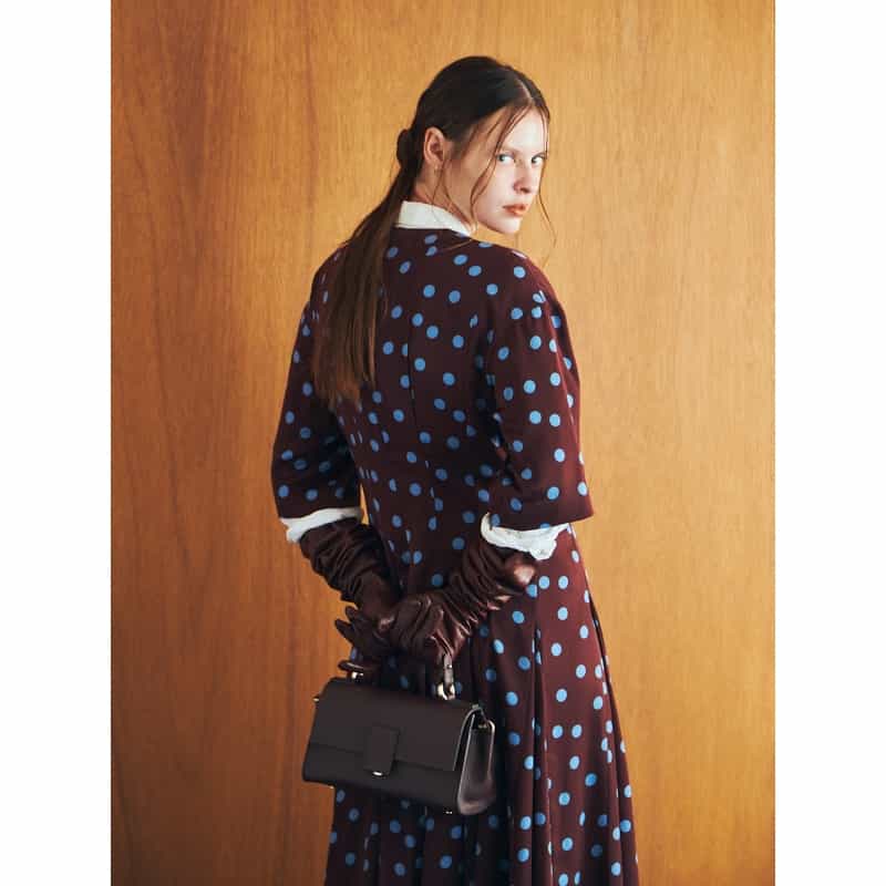 BARNEYS NEW YORK レザー ワンハンドル ミニショルダーバッグ DARK BROWN