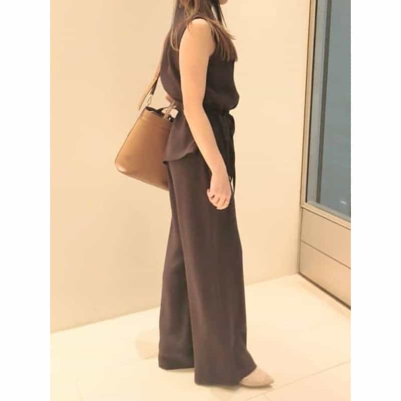 BARNEYS NEW YORK 巾着付き レザー バケットバッグ LIGHT BROWN