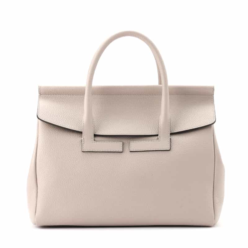 BARNEYS NEW YORK レザー フラップトートバッグ IVORY