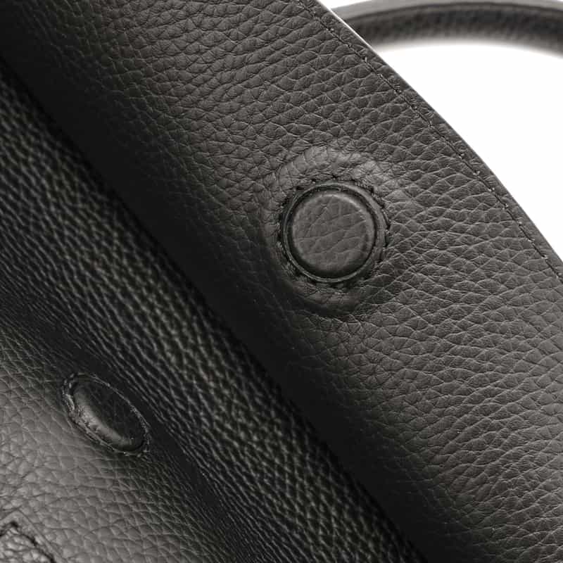 BARNEYS NEW YORK レザー フラップトートバッグ BLACK