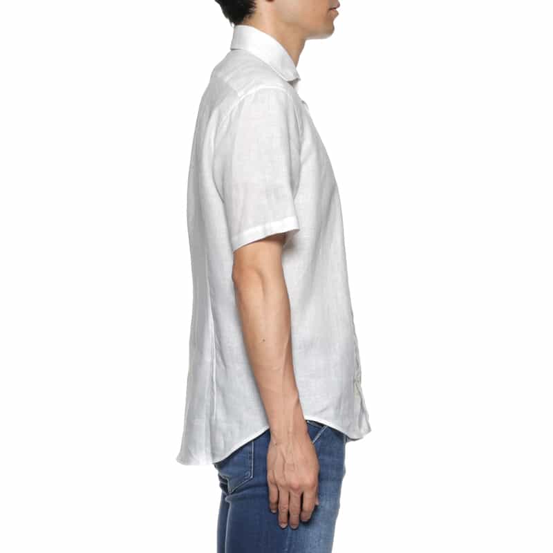 BARNEYS NEW YORK ウォッシャブル リネンシャツ WHITE