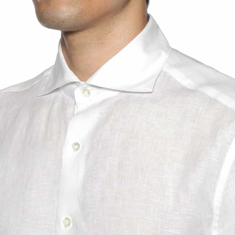 BARNEYS NEW YORK ウォッシャブル リネンシャツ WHITE