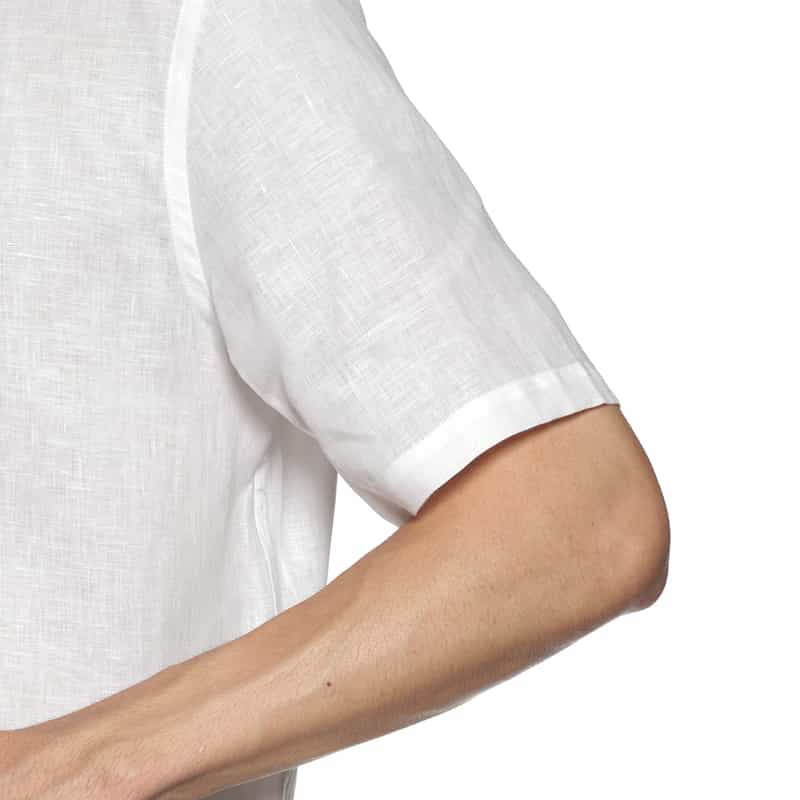 BARNEYS NEW YORK ウォッシャブル リネンシャツ WHITE