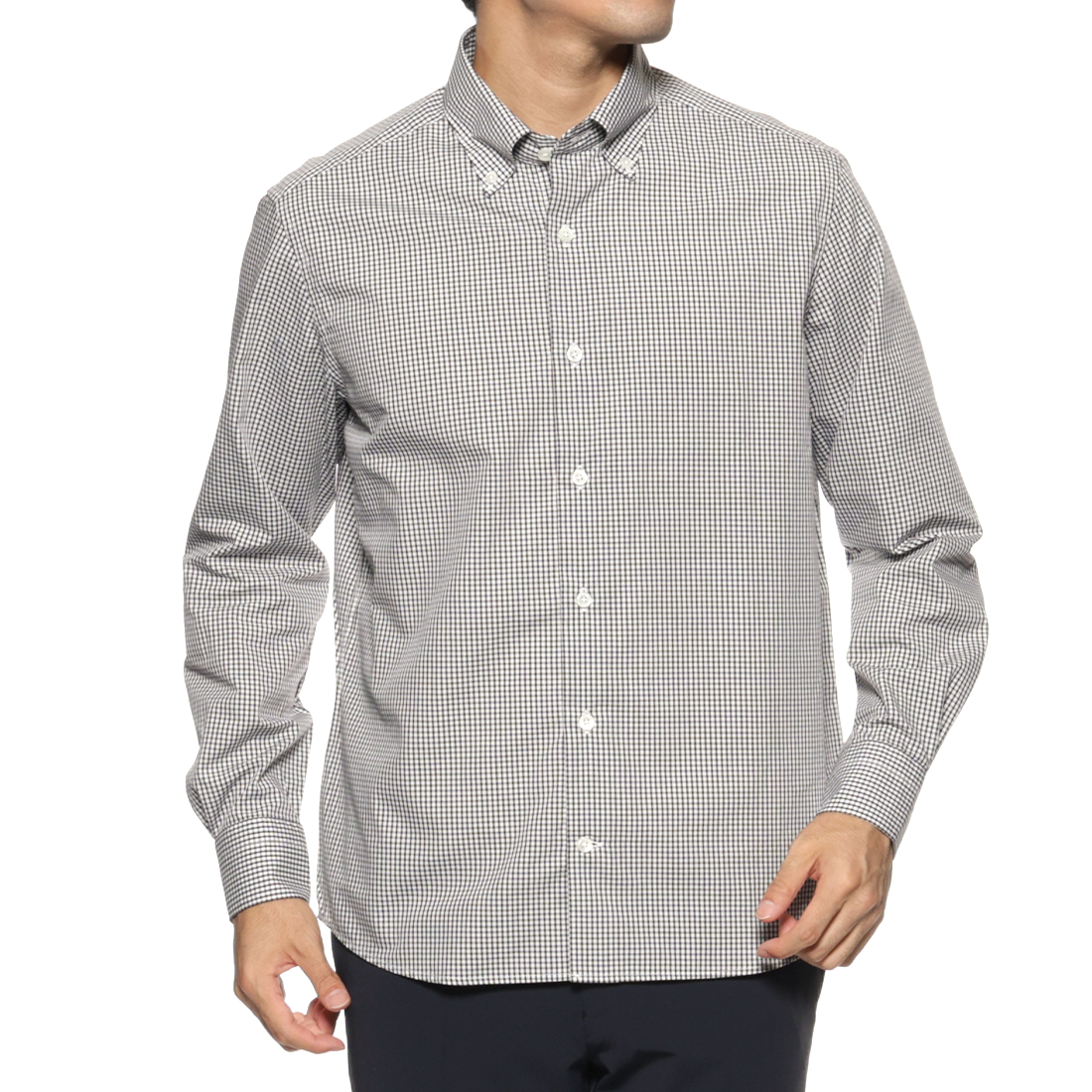 ギンガムチェック柄ボタンダウンシャツ