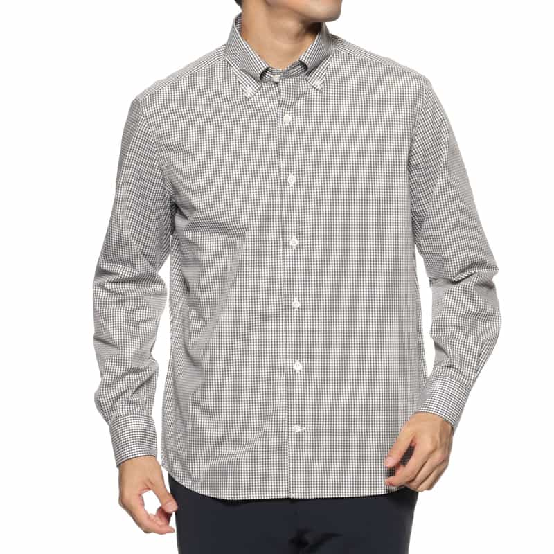 BARNEYS NEW YORK ギンガムチェック柄ボタンダウンシャツ BLACK