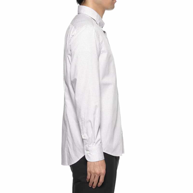 BARNEYS NEW YORK ギンガムチェック柄ボタンダウンシャツ GRAY