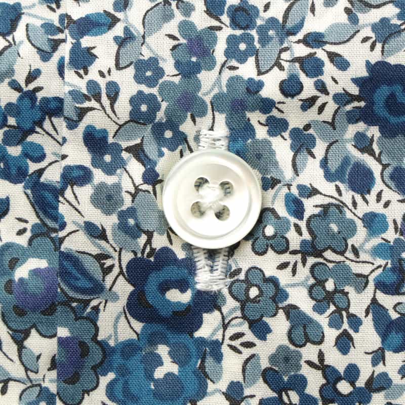 BARNEYS NEW YORK フラワー柄カジュアルシャツ BLUE