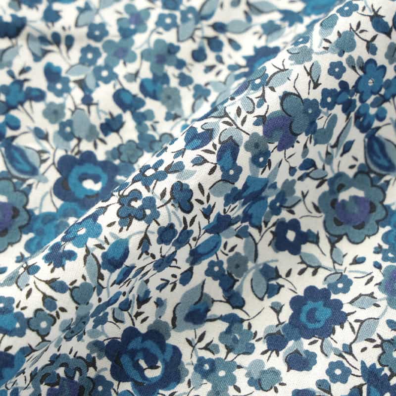 BARNEYS NEW YORK フラワー柄カジュアルシャツ BLUE