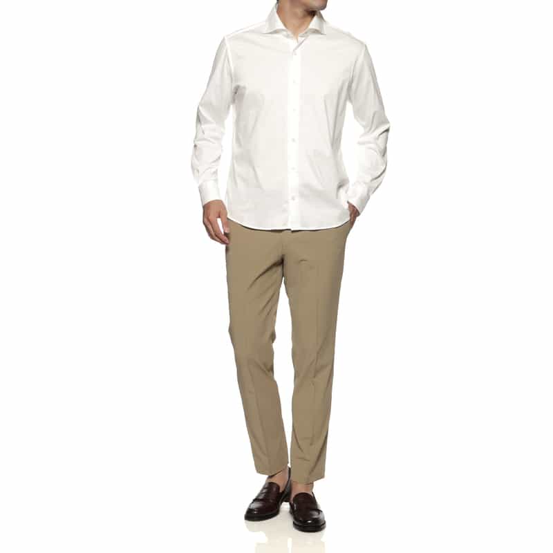 BARNEYS NEW YORK カジュアルシャツ （アルビニ社製コットン使用） WHITE