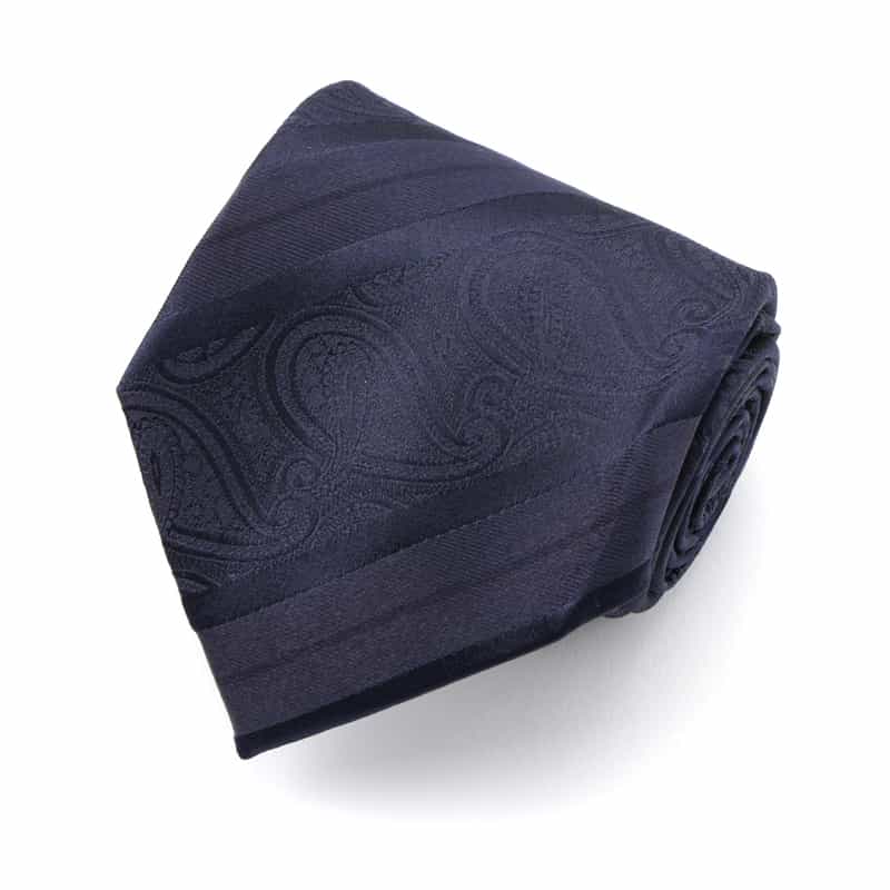 BARNEYS NEW YORK ペイズリー柄タイ NAVY